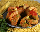 Cuscuz paulista (cornmeal, vegetable & shrimp dish, Brazil)