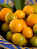 Kumquats in coloured bowl