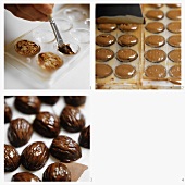 Making walnut chocolates