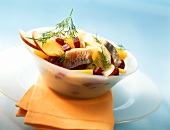 Scandinavian matje herring salad with potatoes & beetroot