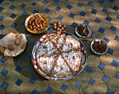 Moroccan pie with almonds and cinnamon