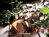 Buche de Noel with chocolate