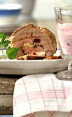 Roast pork with apple and cranberries