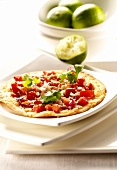 Tortilla with peppers and limes