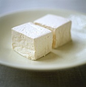 Tofu cube on plate