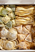 Four types of home-made pasta