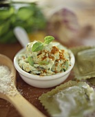 Filling for ricotta ravioli with basil