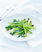 Green vegetables with tuna and caper sauce, Mediterranean style
