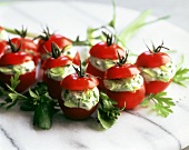 Stuffed tomatoes with quark and spring onions