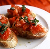 Bruschetta (Bruschetta with tomatoes & basil, Italy)