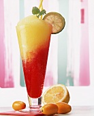 Iced orange drink with lemon balm