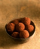 Chocolate truffles in a bowl