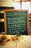 Speisekarte im Restaurant Chez Michel, Paris