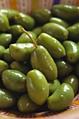 Bottled green olives