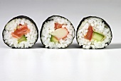 Three different Maki sushi