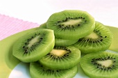 Kiwi fruit slices on plate
