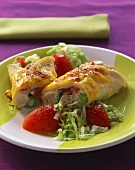 Chicken tortillas with salad