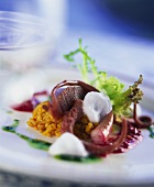 Couscous with tuna, octopus and lime whip