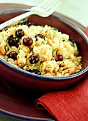 Risotto with rabbit, rosemary and blueberries