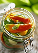 Pickled chili peppers with mint and garlic