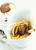 Chocolate mousse with candied oranges