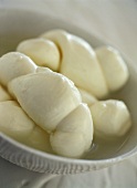 Mozzarella plaits in a bowl