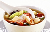 Asian vegetable soup with glass noodles