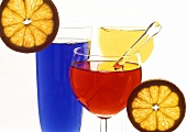 Picture symbolising cocktail with red and yellow cocktail