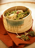 Vermicelli with spring onions and cress