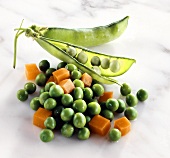Peas and diced carrots