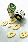 Unbaked biscuits and cutters