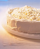 White mascarpone cake with cinnamon