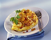 Omelette with bacon and lardons