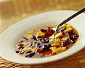 Compote of dried fruit and pineapple, India