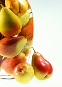 Fresh Williams pears with drops of water