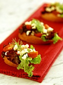 Crostini with tomatoes and sheep's cheese