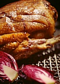 Barbecued goose