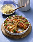 Vegetable gratin with bacon