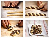 Making quick marble biscuits