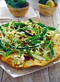 Flatbread with chicory and chopped egg