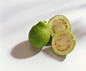 Whole guava and two half guavas