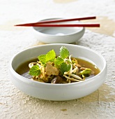 Chicken and sprout soup with lemon balm (Korea)