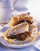 Puff pastry slices with coffee cream