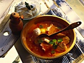 Mediterranean fish soup with monkfish