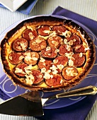 Fig tart with flaked almonds