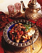 Mince and vegetable ragout with sour cream