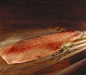 A fillet of smoked salmon