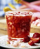 A Jar of Rhubarb-Strawberry Marmalade