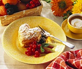 Puff pastry heart with berries and fig