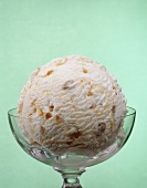 A Scoop of Walnut Ice Cream in a Dessert Glass
